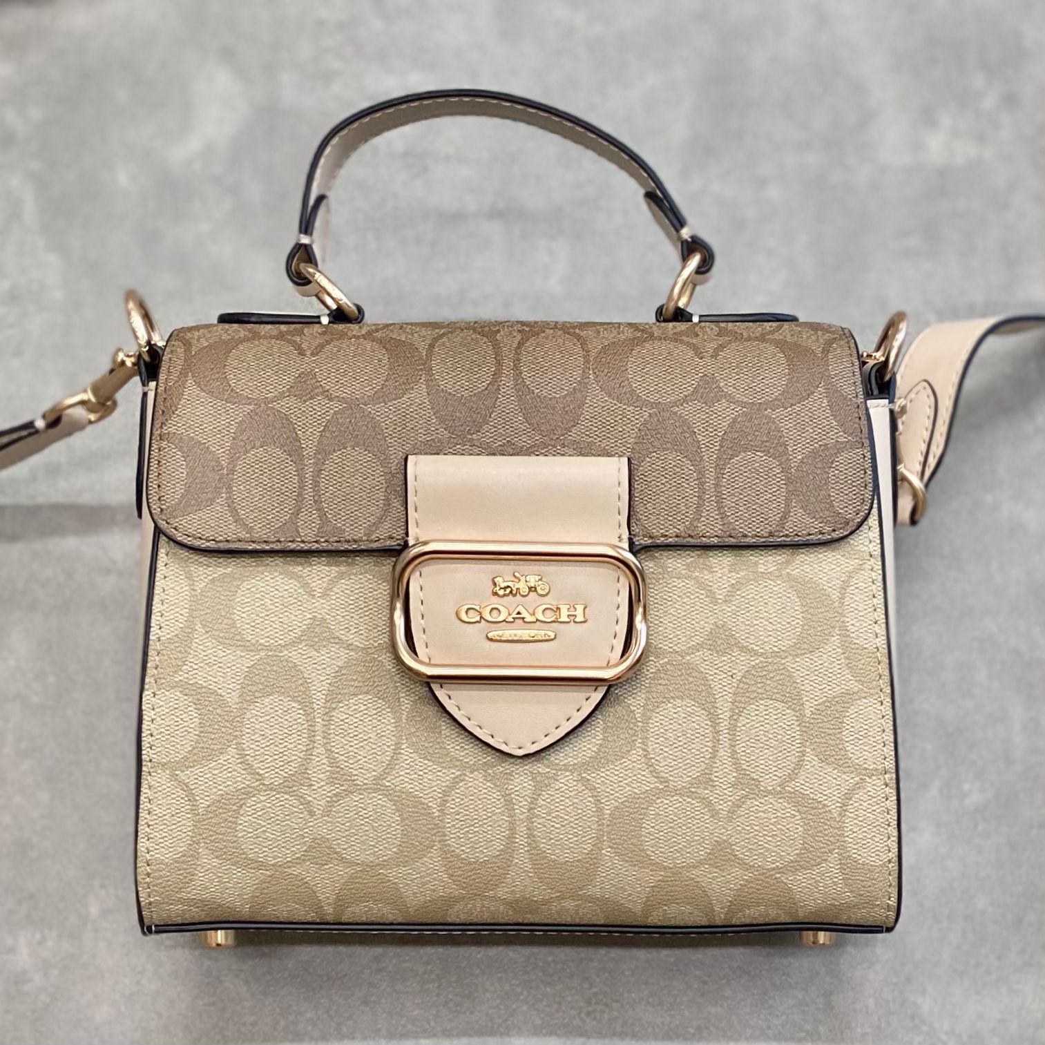 Túi Coach Morgan Top Handle Satchel In Signature Canvas DS L.Brown